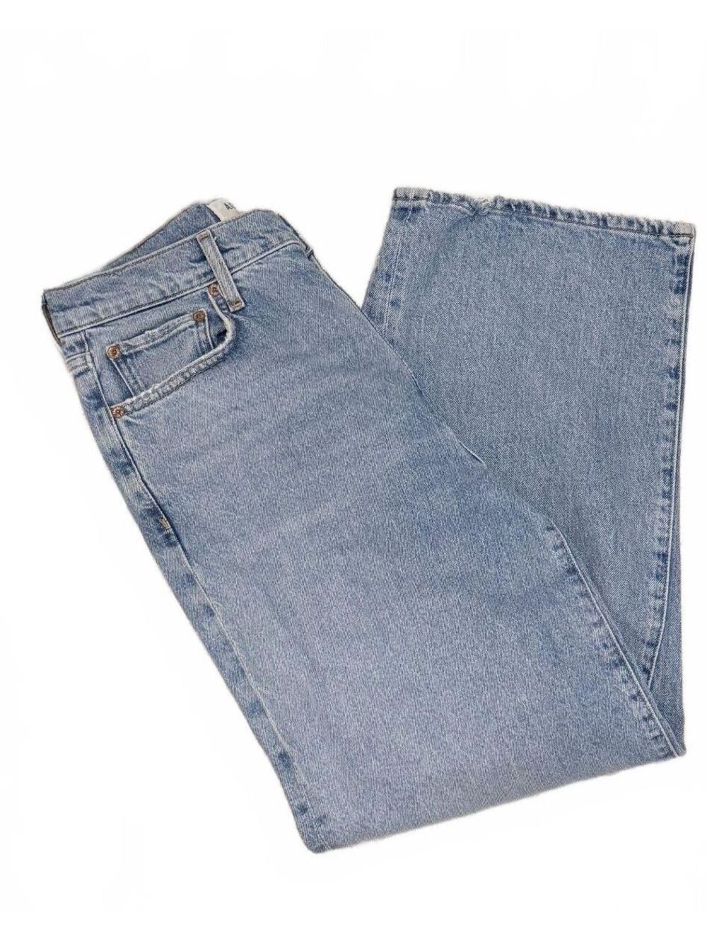 AGOLDE Harper Crop Mid Rise Relaxed Straight Leg Jeans Moor Wash Size 27